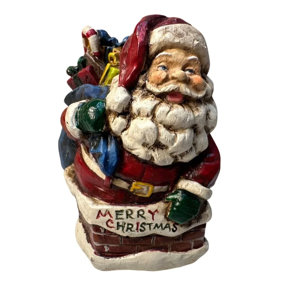 Vintage Santa Merry Christmas Chimney Resin Christmas Tree Ornament‎